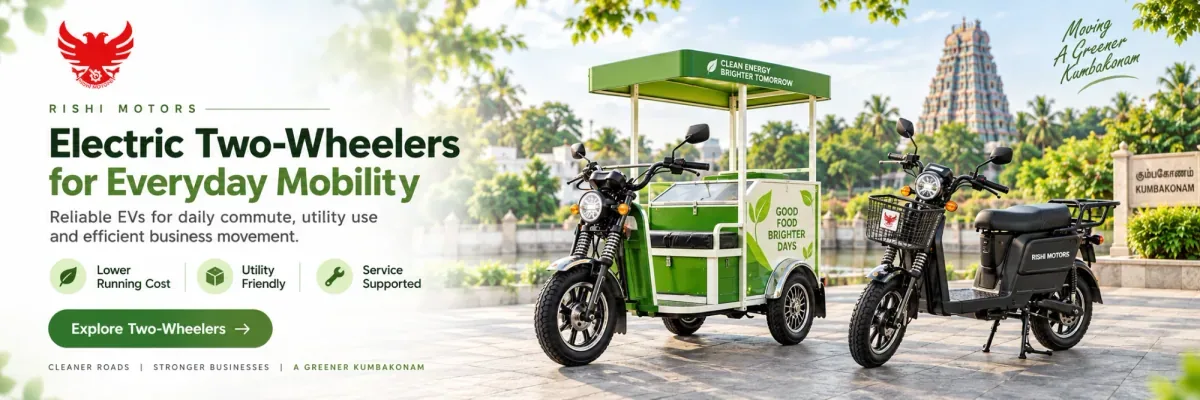 Rishi Motors electric two-wheelers for everyday mobility, Kumbakonam