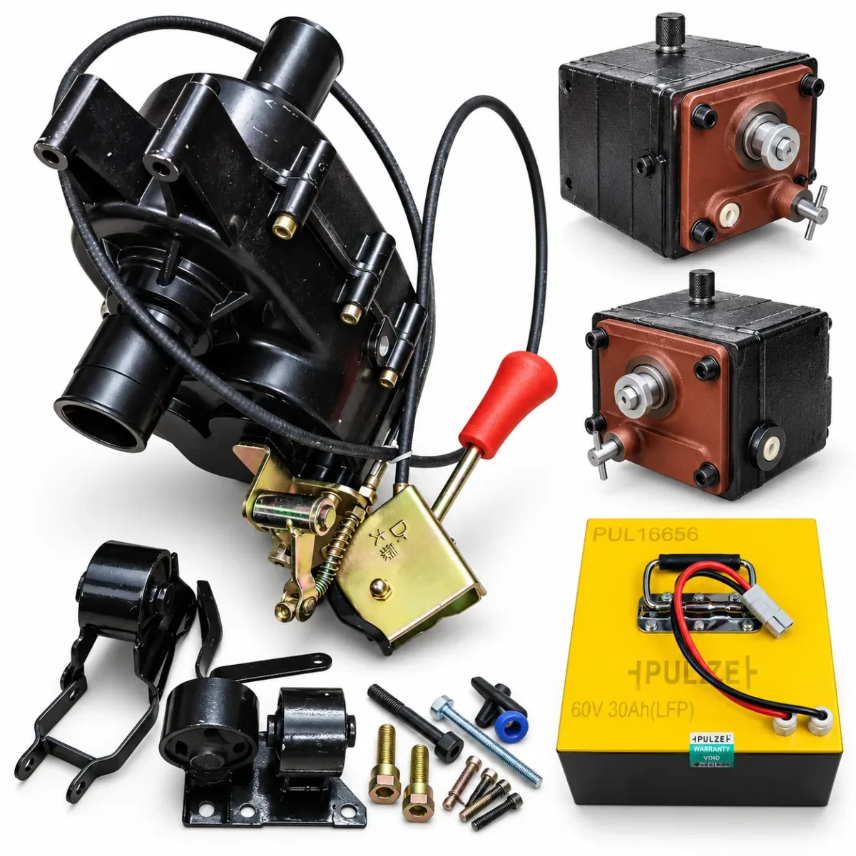 Rishi Motors EV drive unit and mounting hardware kit